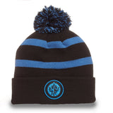 Fan Favorite NHL Winnipeg Jets Mass Breakaway Cuff Knit Pom Toque, Black, Adult