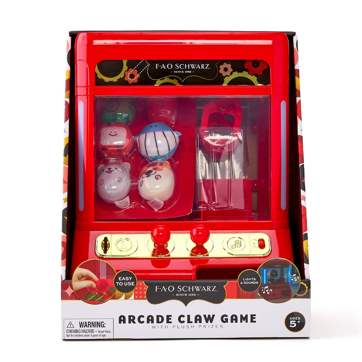 FAO Schwarz Arcade Claw Game with Plush Prizes, Red