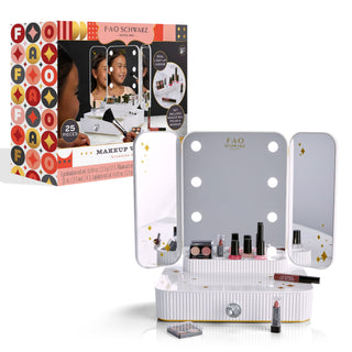 FAO Schwarz Girls Vanity Makeup Studio Low Profile, 24 Piece, White