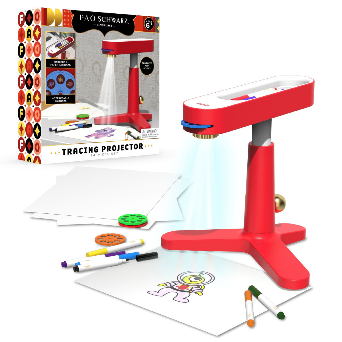 FAO Schwarz Toy Art Tracing Projector Tripod, Red