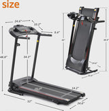 2.5HP Folding Treadmill with Incline, Electric Folding Treadmill for Walking Treadmill Machine 5 in LCD Screen 250 LB Capacity MP3 image 5