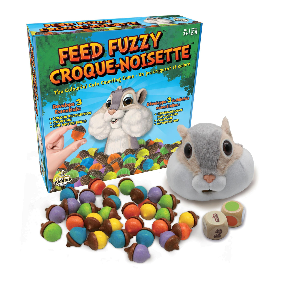 Feed Fuzzy Colourful Counting Game, Bilingual, Ages 3+