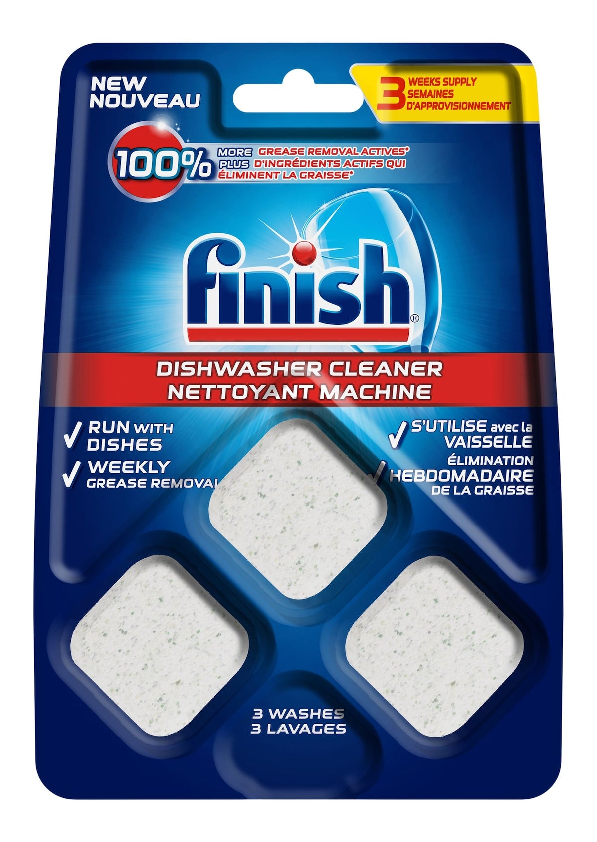 Finish Dishwasher Cleaner Tabs, Fresh Scent, 3-pk