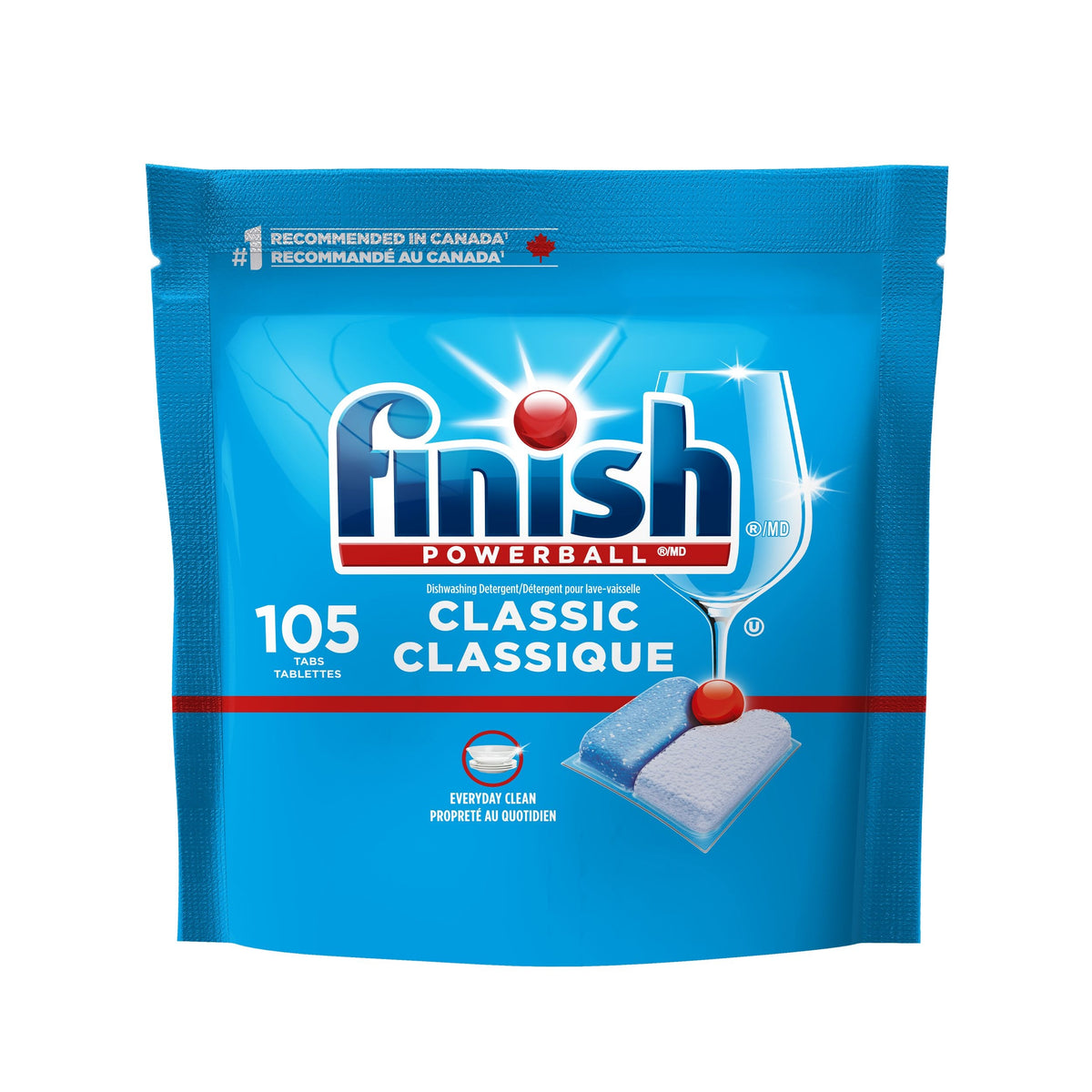 Finish Powerball Classic Dishwasher Detergent Tabs, Fresh Scent, 105-pk