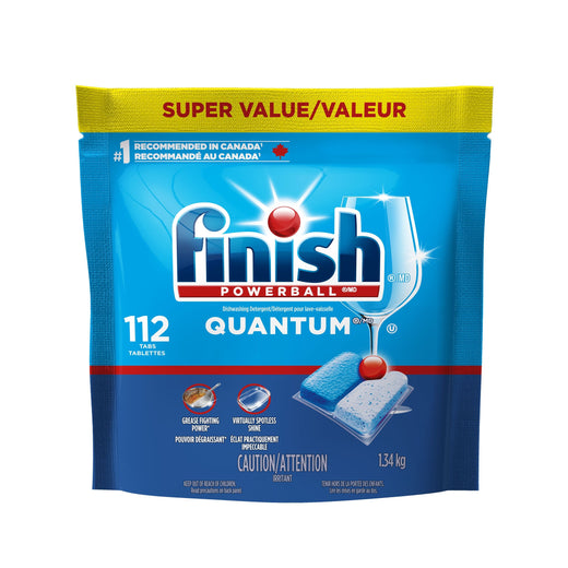 Finish Powerball Quantum Dishwasher Detergent Tabs Super Value Pack, Fresh Scent, 112-pk