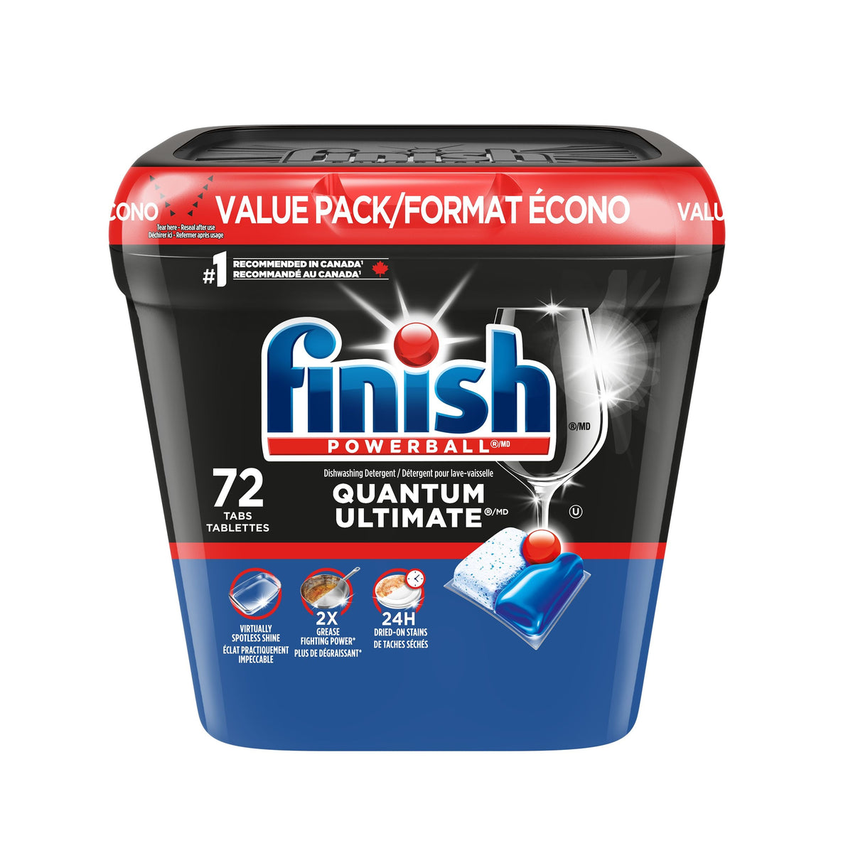 Finish Quantum Ultimate Dishwasher Detergent Tabs, Fresh Scent, 72-pk