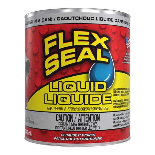 Flex Seal Liquid Rubber Sealant Coating, Paint-On Weatherproof Leak Protector, Clear, 946-mL