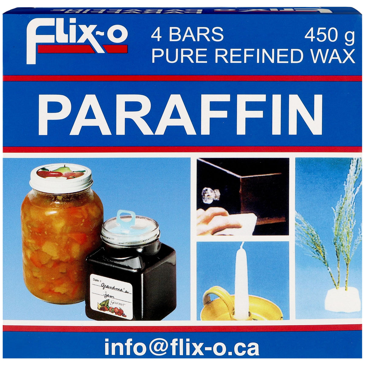 Flix-O Wax Paraffin Wax, FDA-Approved, 4 Bars, 450-g