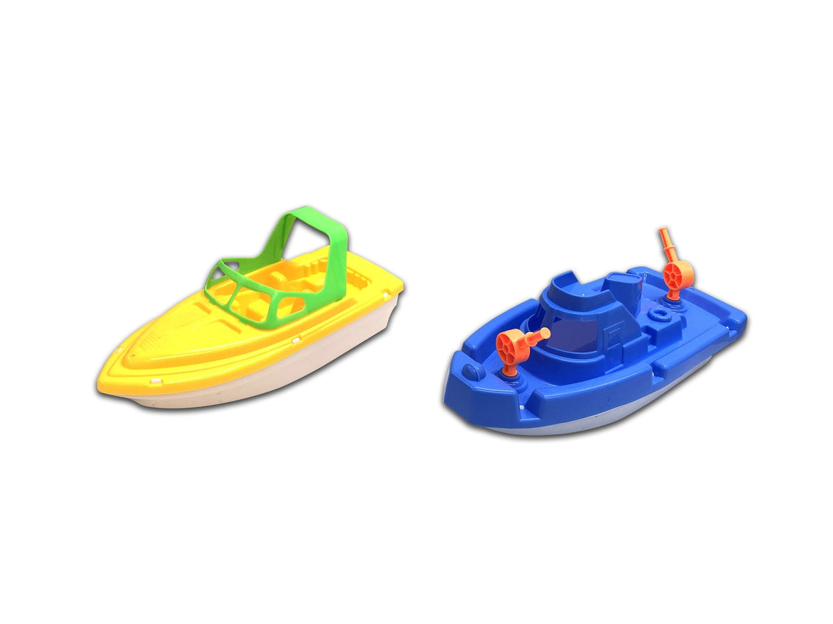 Floating Plastic Boat Water Toy, Yellow/Blue, Assorted, Ages 2+, for Summer/Beach Activities