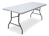 For Living 6-ft Portable Indoor/Outdoor Plastic & Metal Folding Table with Handle, White