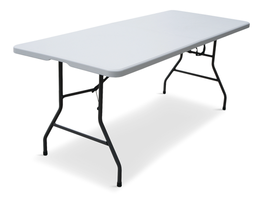 For Living 6-ft Portable Indoor/Outdoor Plastic & Metal Folding Table with Handle, White