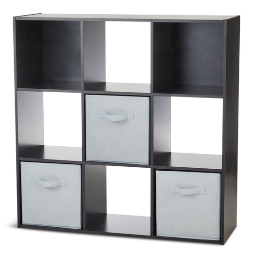 For Living 9-Cube Storage Organizer, Bookcase/Bookshelf, Black Oak Finish