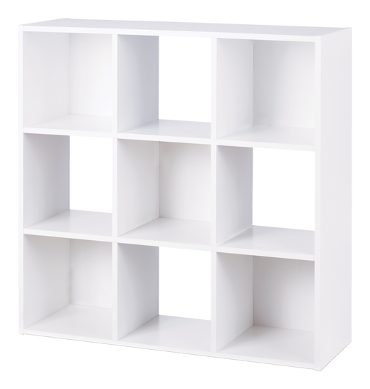 For Living 9-Cube Storage Organizer, Bookcase/Bookshelf, White