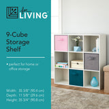 For Living 9-Cube Storage Organizer, Bookcase/Bookshelf, White image 5