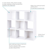 For Living 9-Cube Storage Organizer, Bookcase/Bookshelf, White image 7