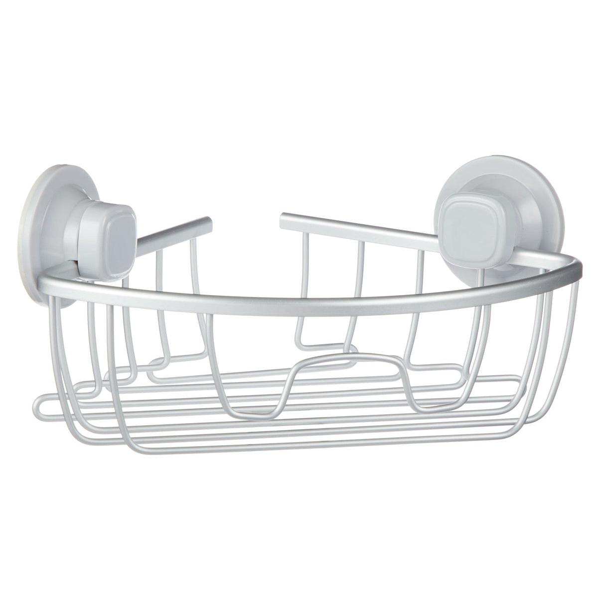For Living Aluminum Rust-Resistant Suction Corner Shower Caddy, 3-in x 10-in x 7.25-in