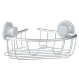 For Living Aluminum Rust-Resistant Suction Corner Shower Caddy, 3-in x 10-in x 7.25-in