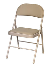 For Living Beige Indoor Padded Vinyl Folding Chair