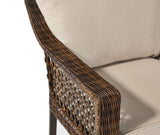 FOR LIVING Bracebridge All-Weather Wicker Outdoor Patio Sectional with Woodgrain Steel Table Top, Brown, 3-pc image 2
