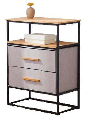 For Living Fabric 2-Drawer 1-Shelf Storage Organizer, Wood
