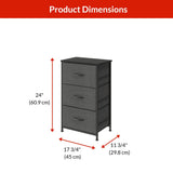 For Living Fabric 3-Drawer Storage Organizer, Grey