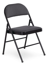 For Living Fabric Folding/Compact Chair, Grey Fabric & Black Frame