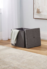 For Living Folding Storage Ottoman, Grey