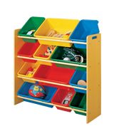 For Living Kids 12-Bin Bedroom/Playroom Toy Storage Organizer, Yellow image 2