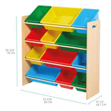 For Living Kids 12-Bin Bedroom/Playroom Toy Storage Organizer, Yellow image 4