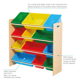 For Living Kids 12-Bin Bedroom/Playroom Toy Storage Organizer, Yellow image 5