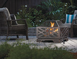 For Living Lawrence Steel Outdoor Wood Burning Fire Pit with Fireplace Poker, 25 x 25 x 26-in image 6