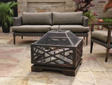 For Living Lawrence Steel Outdoor Wood Burning Fire Pit with Fireplace Poker, 25 x 25 x 26-in image 7