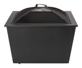 For Living Lyall Square Outdoor Wood Firepit, 20-in, Black