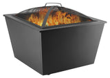 For Living Lyall Square Outdoor Wood Firepit, 20-in, Black image 4