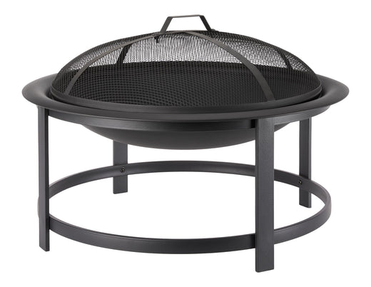 FOR LIVING Macaulay Round Outdoor Wood Firepit, 29-1/2-in, Black