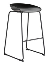 For Living Modern Elevated Counter Stool with Footrest, Black