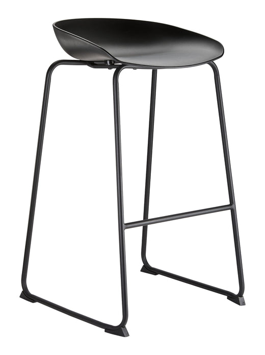 For Living Modern Elevated Counter Stool with Footrest, Black