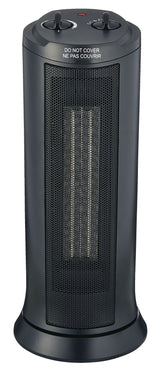 For Living Oscillating Tower Ceramic Space Heater withThermostat, 1500W, Black image 2