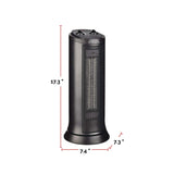 For Living Oscillating Tower Ceramic Space Heater withThermostat, 1500W, Black image 6
