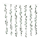 For Living Outdoor 12-Strand Warm White LED Curtain String Lights with Eucalyptus Leaves, 11.48-ft