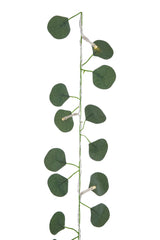 For Living Outdoor 12-Strand Warm White LED Curtain String Lights with Eucalyptus Leaves, 11.48-ft image 2