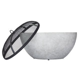 For Living Outdoor Round Steel Wood Burning Firepit with Spark Screen, 24-in image 4