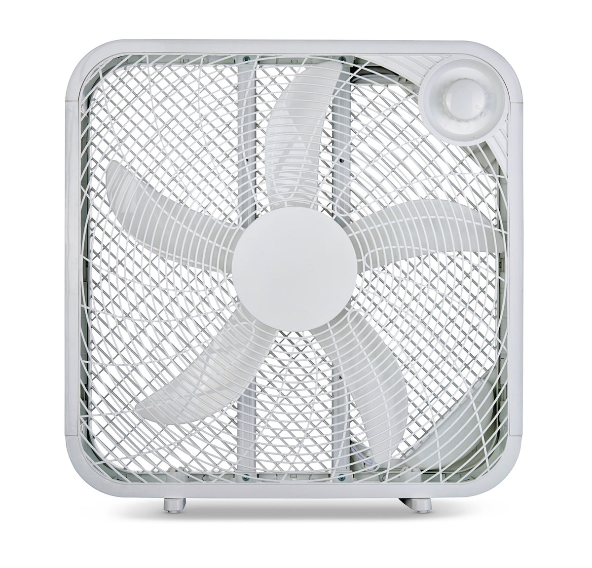For Living Plastic 5-Blade Portable Box/Floor Fan, 2-Speed, White, 20-in