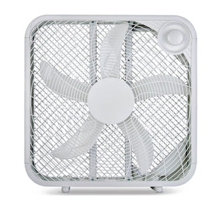 For Living Plastic 5-Blade Portable Box/Floor Fan, 2-Speed, White, 20-in