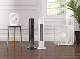 For Living Plastic 5-Blade Portable Box/Floor Fan, 2-Speed, White, 20-in image 7
