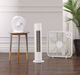For Living Plastic 5-Blade Portable Box/Floor Fan, 2-Speed, White, 20-in image 8