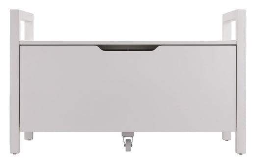 FOR LIVING Pull-Out Storage Bench with Cut-out Handles, 36 x 17 x 22-in, White