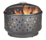 For Living Round Outdoor Wood Burning Fire Pit, Steel, Black, 24-in image 2