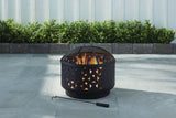 For Living Round Outdoor Wood Burning Fire Pit, Steel, Black, 24-in image 4