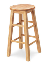 For Living Solid Wood 24" Bar Stool Armless Backless, Natural Finish